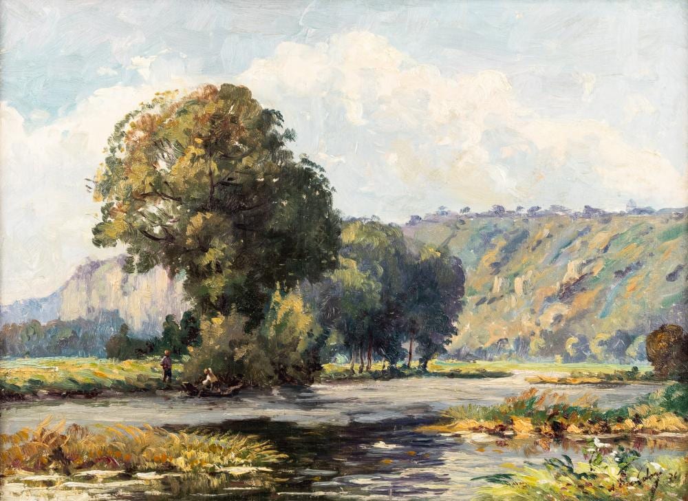 Albert Dandoy comparable auction result: albert dandoy 1885 1977 view on the maas valley 1936