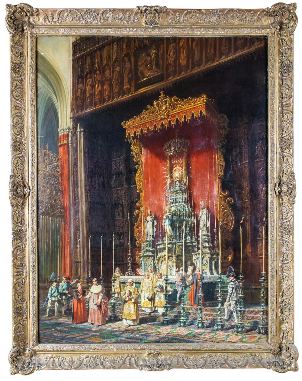 Adrien Dauzats comparable auction result: adrien dauzats french 1804 1868 seville cathedral interior scene