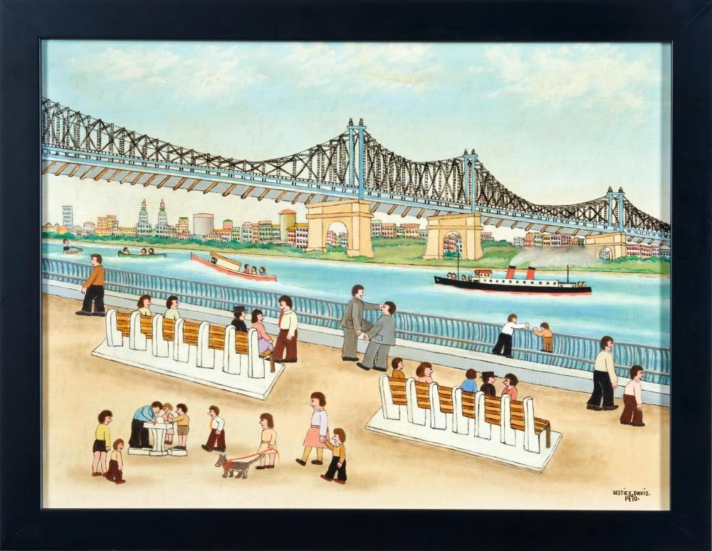 Vestie E. Davis comparable auction result: vestie e davis american 1903 1978 queensboro bridge 1970 18 x 24 in 45 7 x 61 0 cm framed 20 3 4 x 26 3 4 x 1 in 52 7 x 67 9 x 2 5 cm