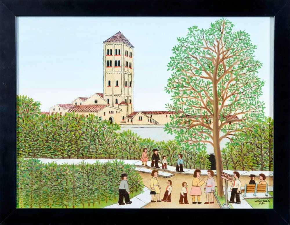 Vestie E. Davis comparable auction result: vestie e davis american 1903 1978 the cloisters 1970 18 x 24 in 45 7 x 61 0 cm framed 20 3 4 x 26 3 4 x 1 in 52 7 x 67 9 x 2 5 cm