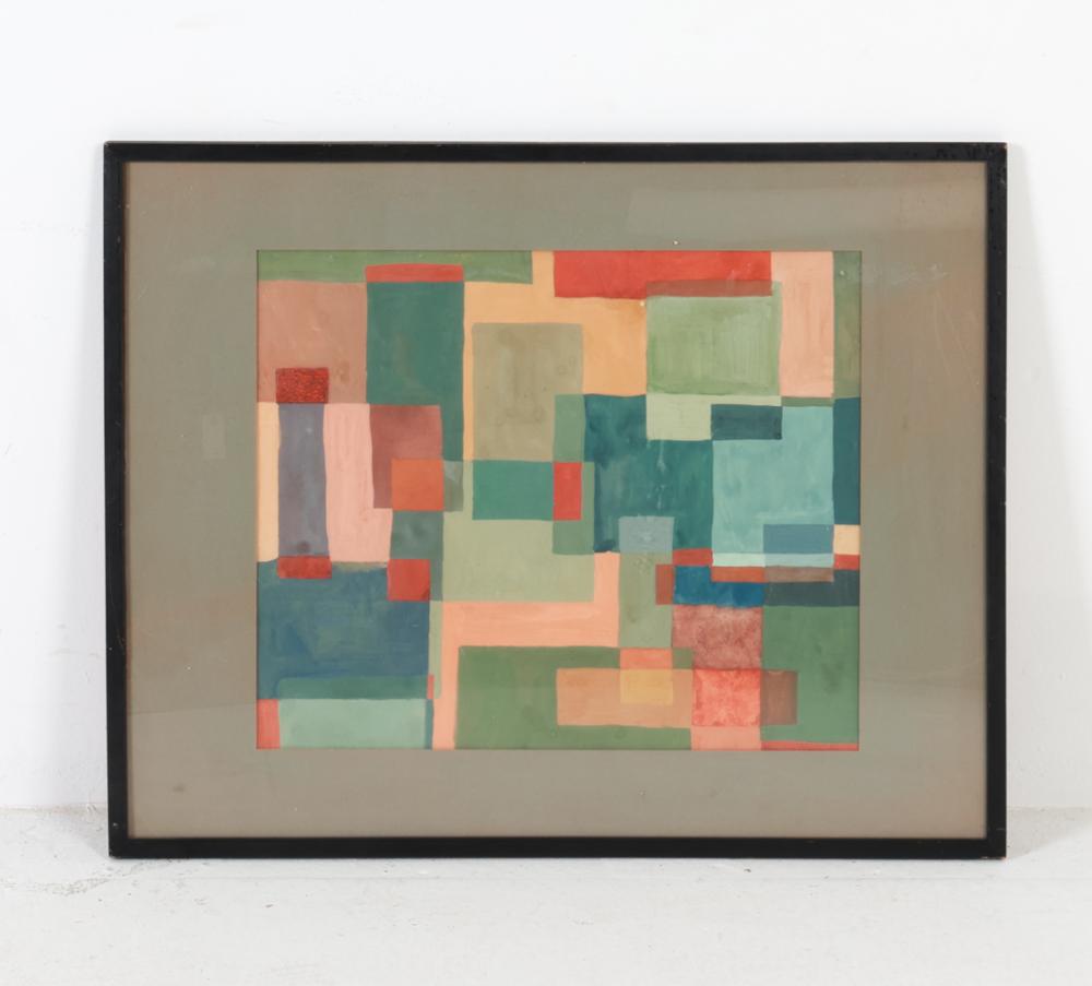 20TH C. ABSTRACT ACRYLIC PAINTING sold by Westport Auction, lot 6 — auction record photograph