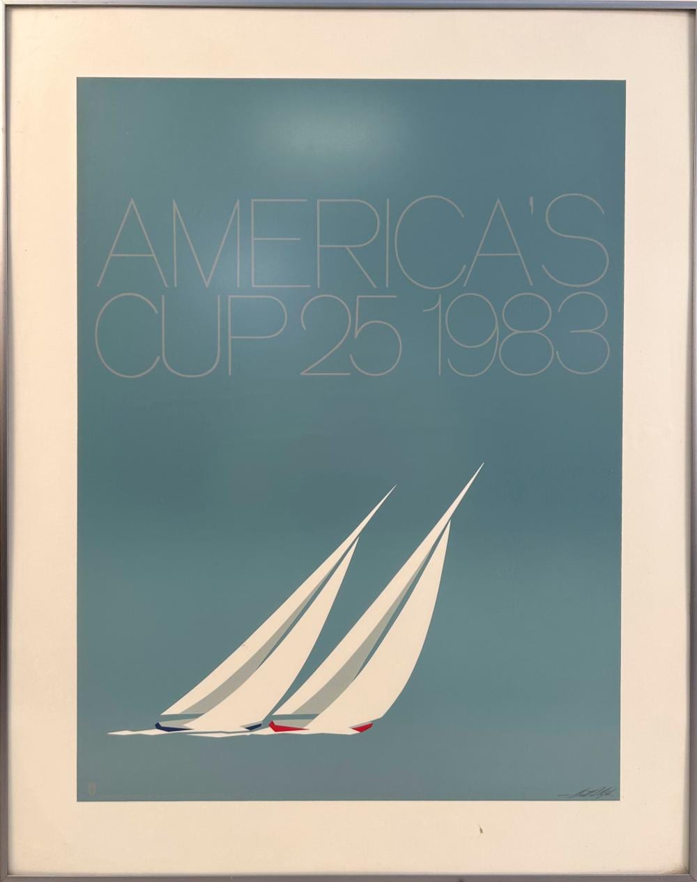 Keith Reynolds comparable auction result: keith reynolds america 1929 2024 america s cup 25 1983 serigraph 24 x 18 sight framed 29 5 x 23