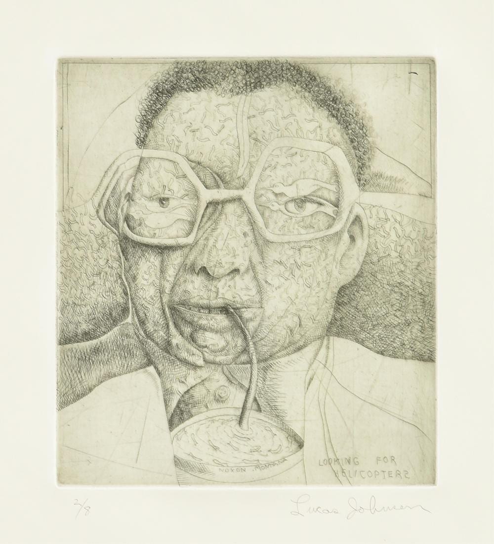 Lucas Johnson comparable auction result: lucas johnson american texas 1940 2002 looking for helicopters 20th century