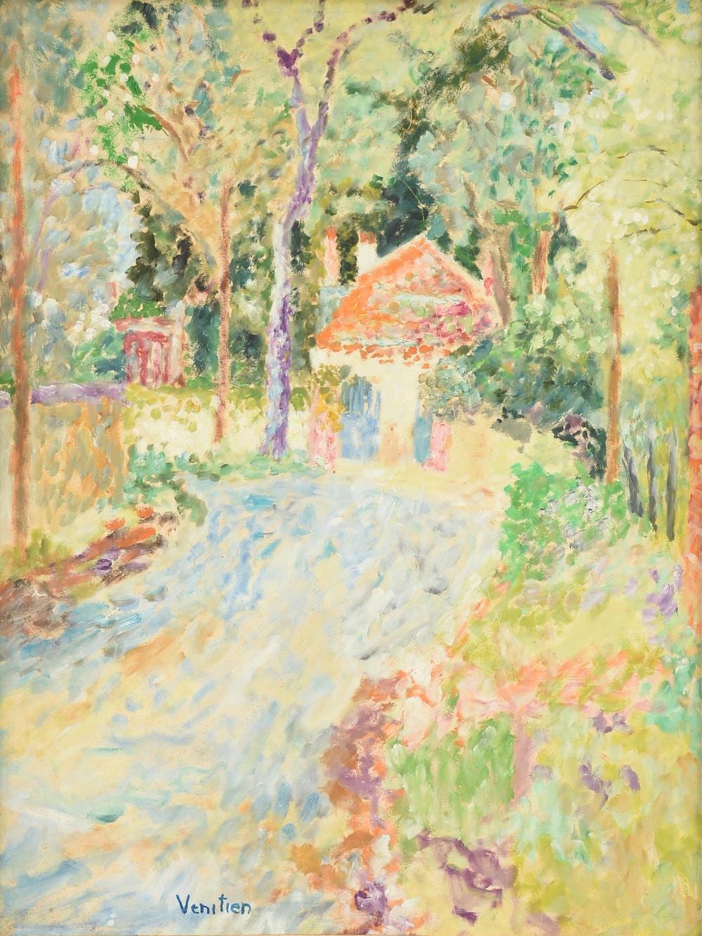jean venitien french 1911 1995 le chalet rouge 20th century · Simpson Galleries, LLC · 2025-02-08 Jean Venitien comparable auction result: jean venitien french 1911 1995 le chalet rouge 20th century