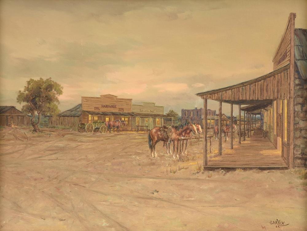 barbara garvin american 1936 2006 hitching post 20th century · Simpson Galleries, LLC · 2025-02-08 Barbara Garvin comparable auction result: barbara garvin american 1936 2006 hitching post 20th century
