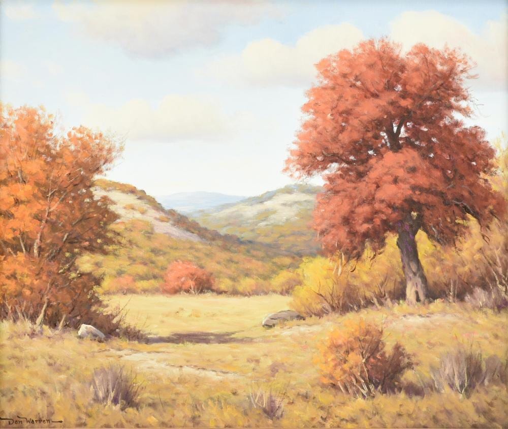 Don Warren comparable auction result: don warren american texas 1935 2006 autumn in the hill country 20th century