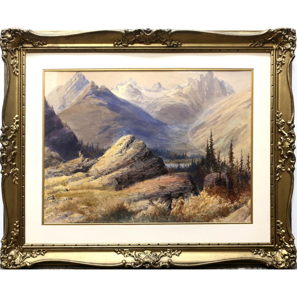Marmaduke Matthews comparable auction result: marmaduke matthews canadian 1837 1913 untitled travellers in a mountain landscape