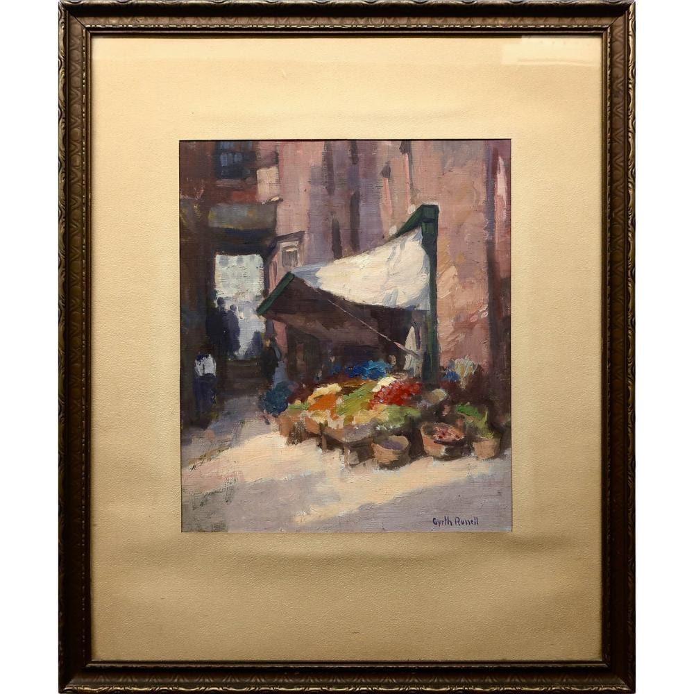 Gyrth Russell comparable auction result: gyrth russell canadian 1892 1970 untitled sunlit market scene