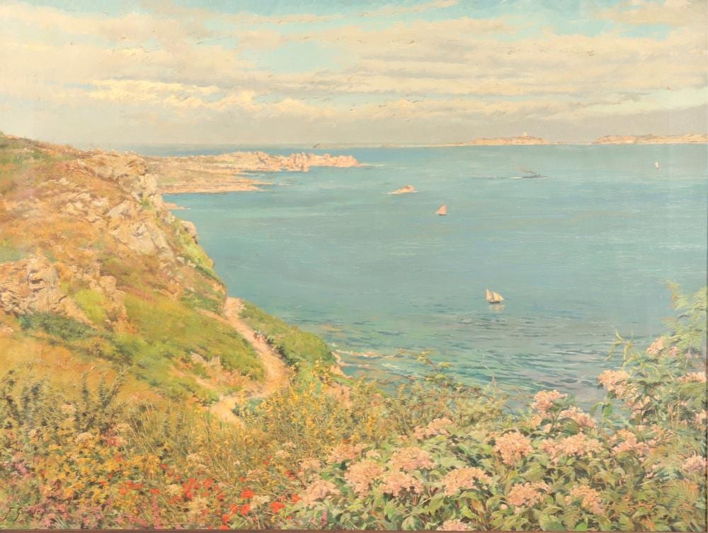 Joseph Ferdinand Gueldry comparable auction result: ferdinand gueldry coastal view o c
