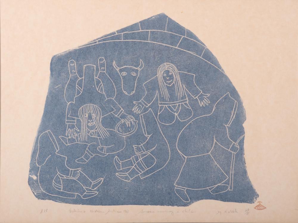 helen kalvak cape dorset sorcerers nursing child 1967 woodcut ed 44 51 · Link Auction Galleries · 2025-02-08 Helen Kalvak comparable auction result: helen kalvak cape dorset sorcerers nursing child 1967 woodcut ed 44 51