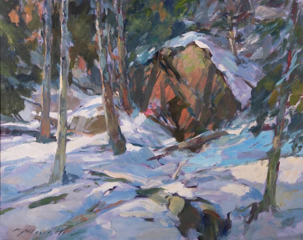 Charles J Movalli comparable auction result: charles j movalli american 1945 2016 untitled winter landscape oil on canvas