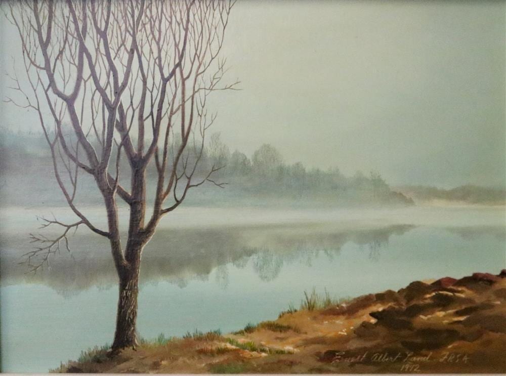 ernest albert land canadian american 1918 2006 the arlington shore 1972 oil on board mesonite signed and dated lower right h · Sloans & Kenyon · 2025-01-30 Ernest Albert Land comparable auction result: ernest albert land canadian american 1918 2006 the arlington shore 1972 oil on board mesonite signed and dated lower right h