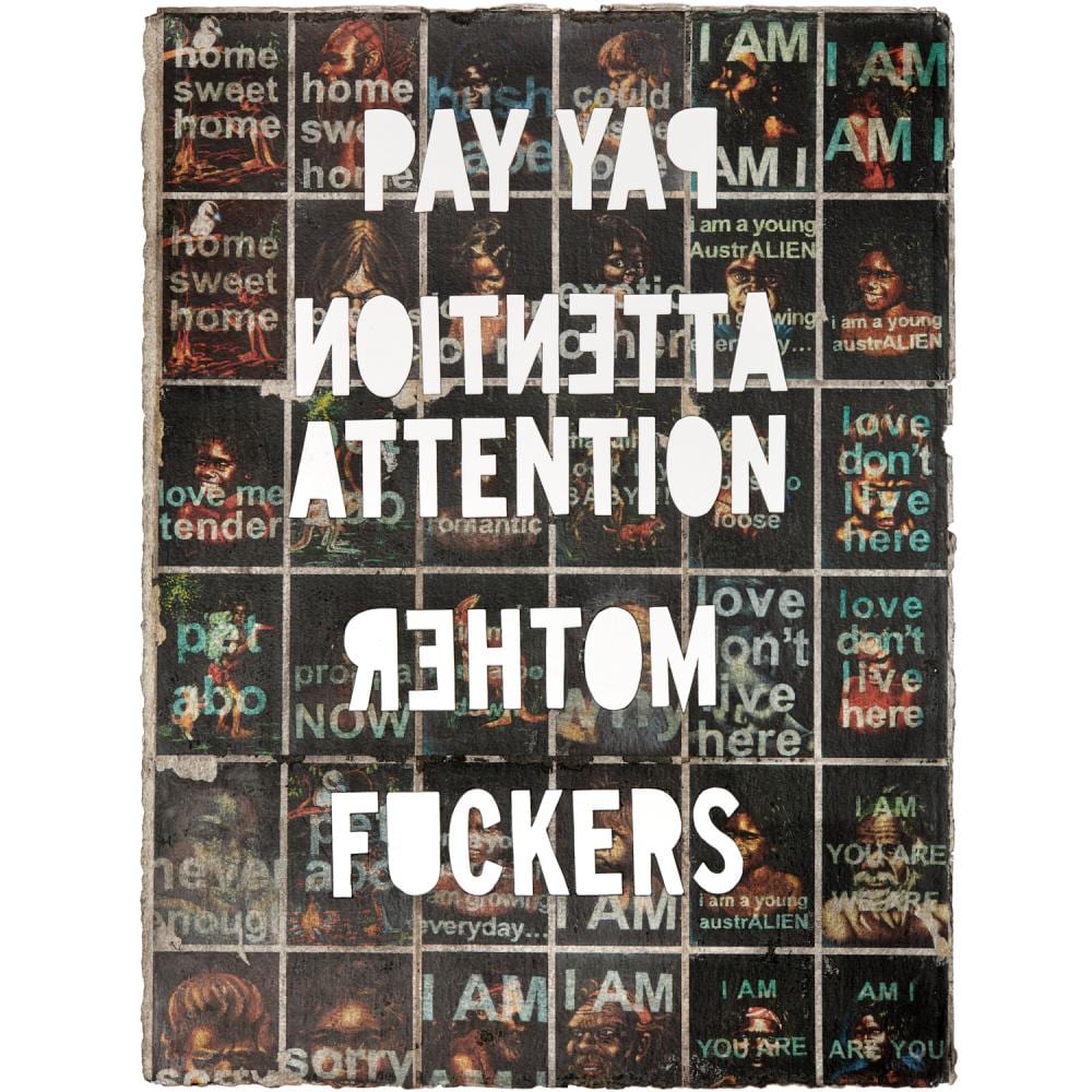 Tony Albert comparable auction result: tony albert stencil collage c 2011