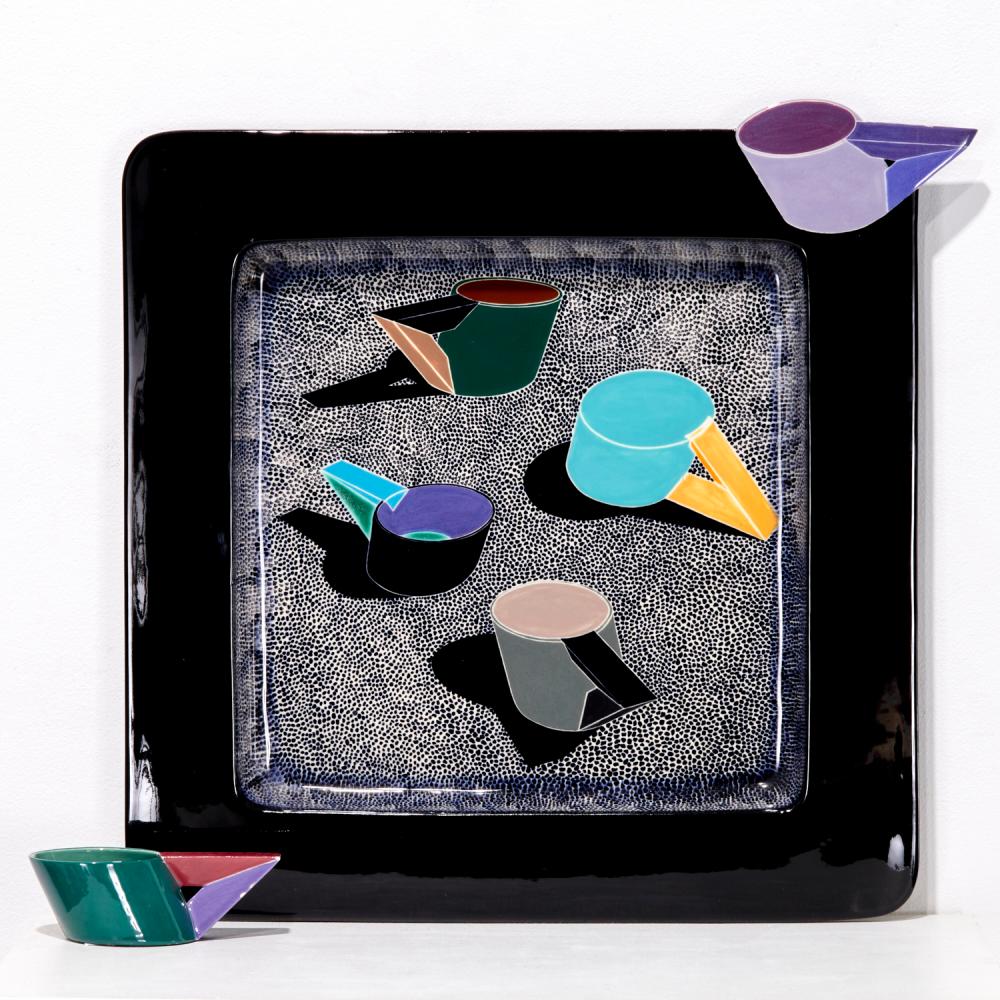 Mineo Mizuno comparable auction result: mineo mizuno ceramic cup and platter 1982