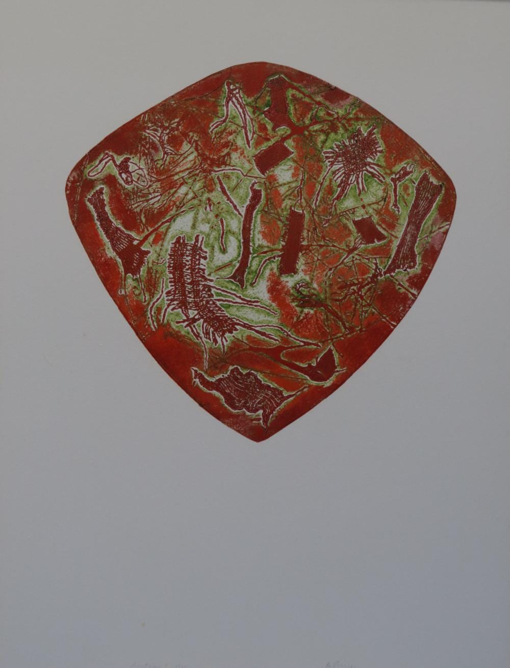 Mary Norrie comparable auction result: mary norrie mixed media on paper fantasy i catalogue no 1381 signed lower centre and details to verso approx 36cm x 36cm