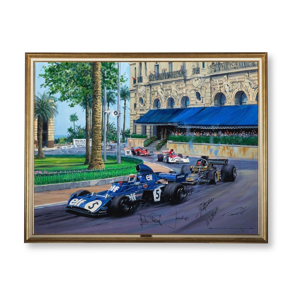 Nicholas Watts comparable auction result: nicholas watts born in 1947 monaco grand prix 1973 signed by the drivers jacky stewart jackie ickx niki lauda emerson wilson fittipaldi