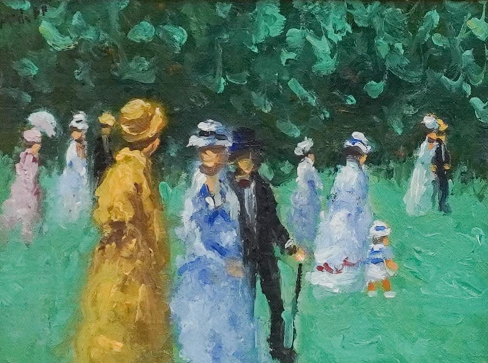 Frederick McDuff comparable auction result: frederick mcduff american 1931 2011 figures in a landscape oil on board signed u l frame 14 1 4 x 16 1 4 in 36 2 x 41 3 cm