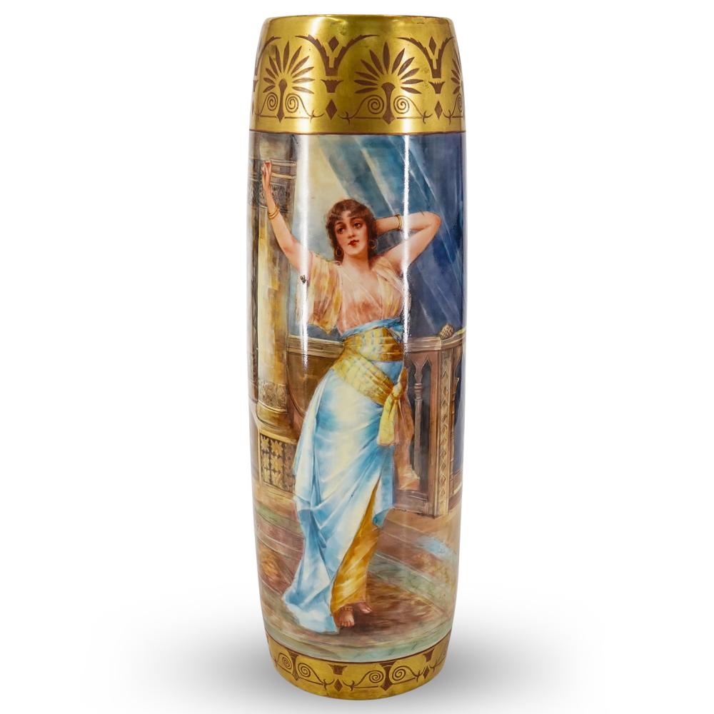 Hand Painted Limoges Porcelain Vase sold by Akiba Galleries, lot 314 — auction record photograph