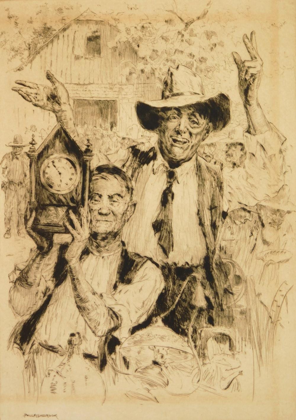 Paul Ashbrook comparable auction result: paul ashbrook american 1867 1949 etching