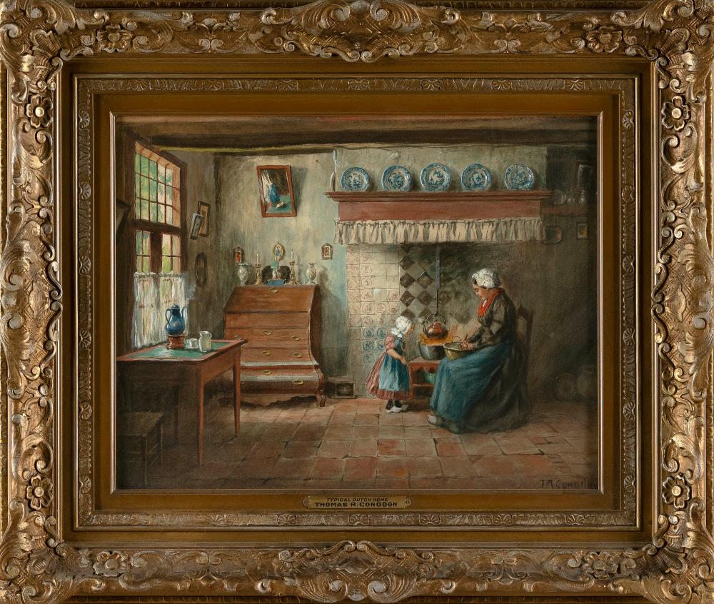 Thomas Raphael Congdon comparable auction result: thomas raphael congdon new york massachusetts 1862 1917 typical dutch home watercolor and gouache on paper 15 5 x 19 5 framed 22 x 26