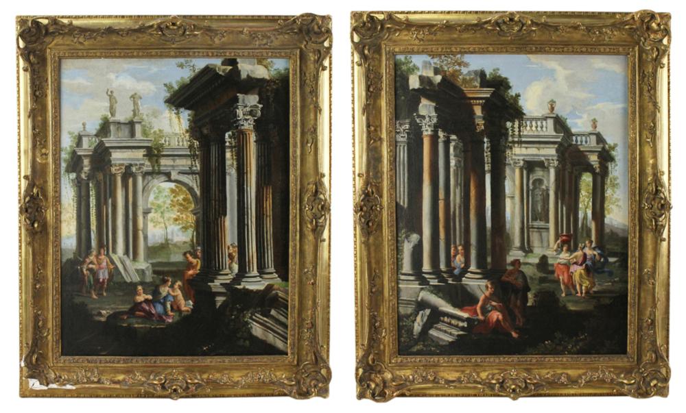 Alberto Carlieri comparable auction result: alberto carlieri pair of oils on canvas