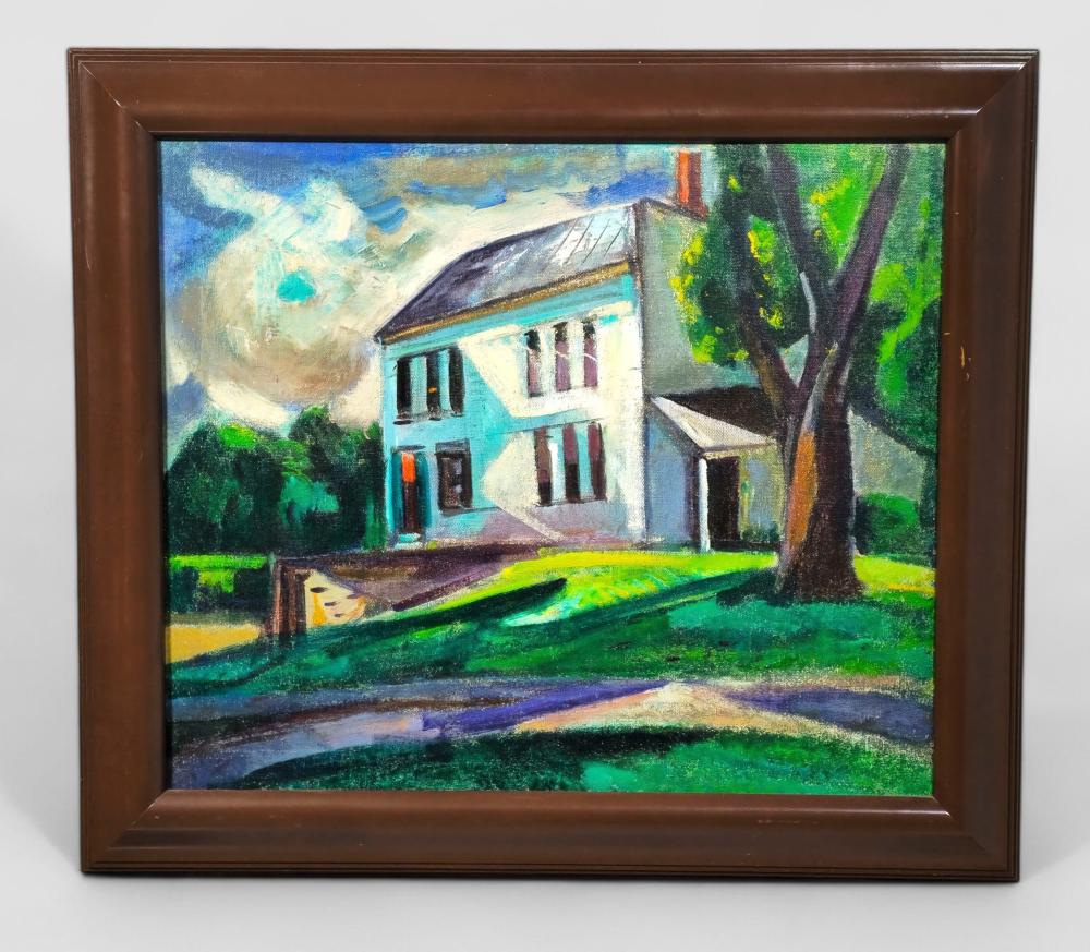 John Ellsworth Weis comparable auction result: john e weis 1892 1962 cincinnati indiana oil big white house on beautiful day