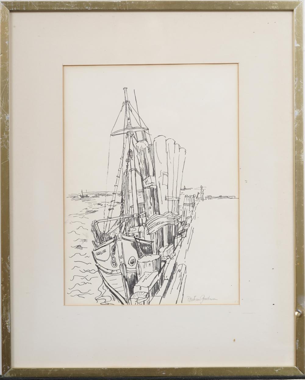 Bertram Goodman comparable auction result: bertram goodman 1904 1988 antique american modernist seascape sailboat framed drawing