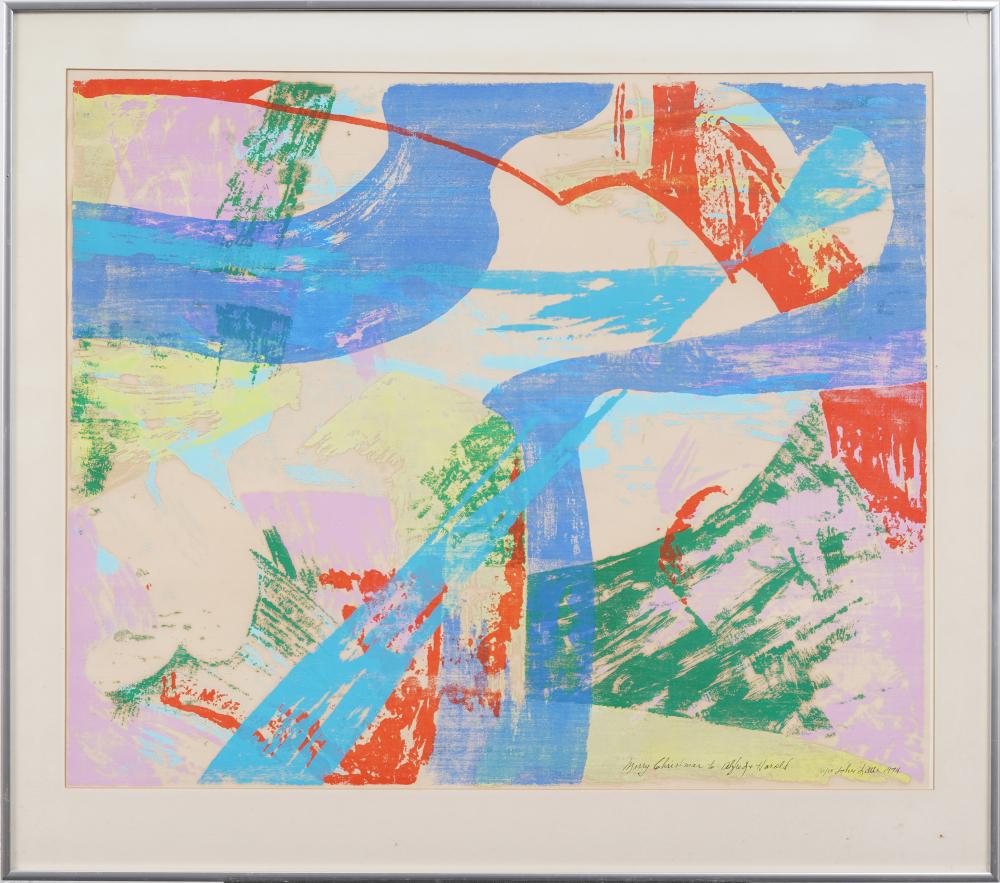 John Little comparable auction result: john little 1907 1984 antique american modernist abstract framed serigraph print