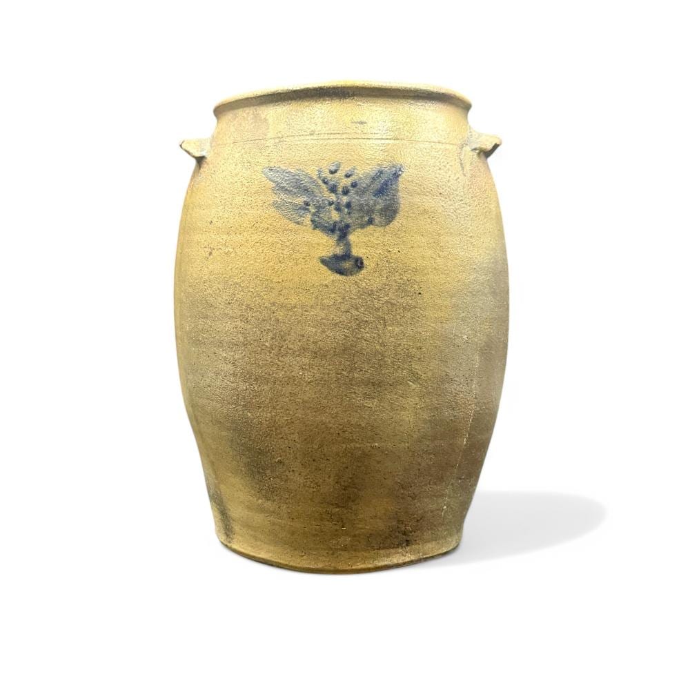 2 Gallon Stoneware Crock, Cobalt Star sold by Caza Sikes, lot 37 — auction record photograph