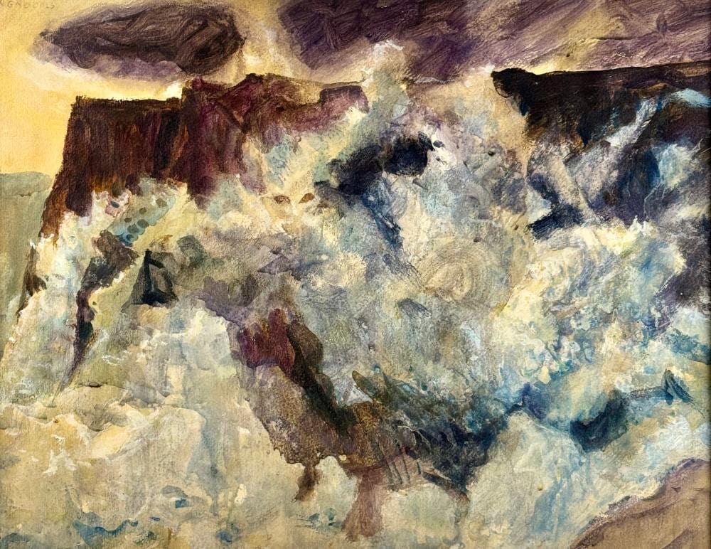 Reginald Leslie Grooms comparable auction result: coastline waves by reginald grooms