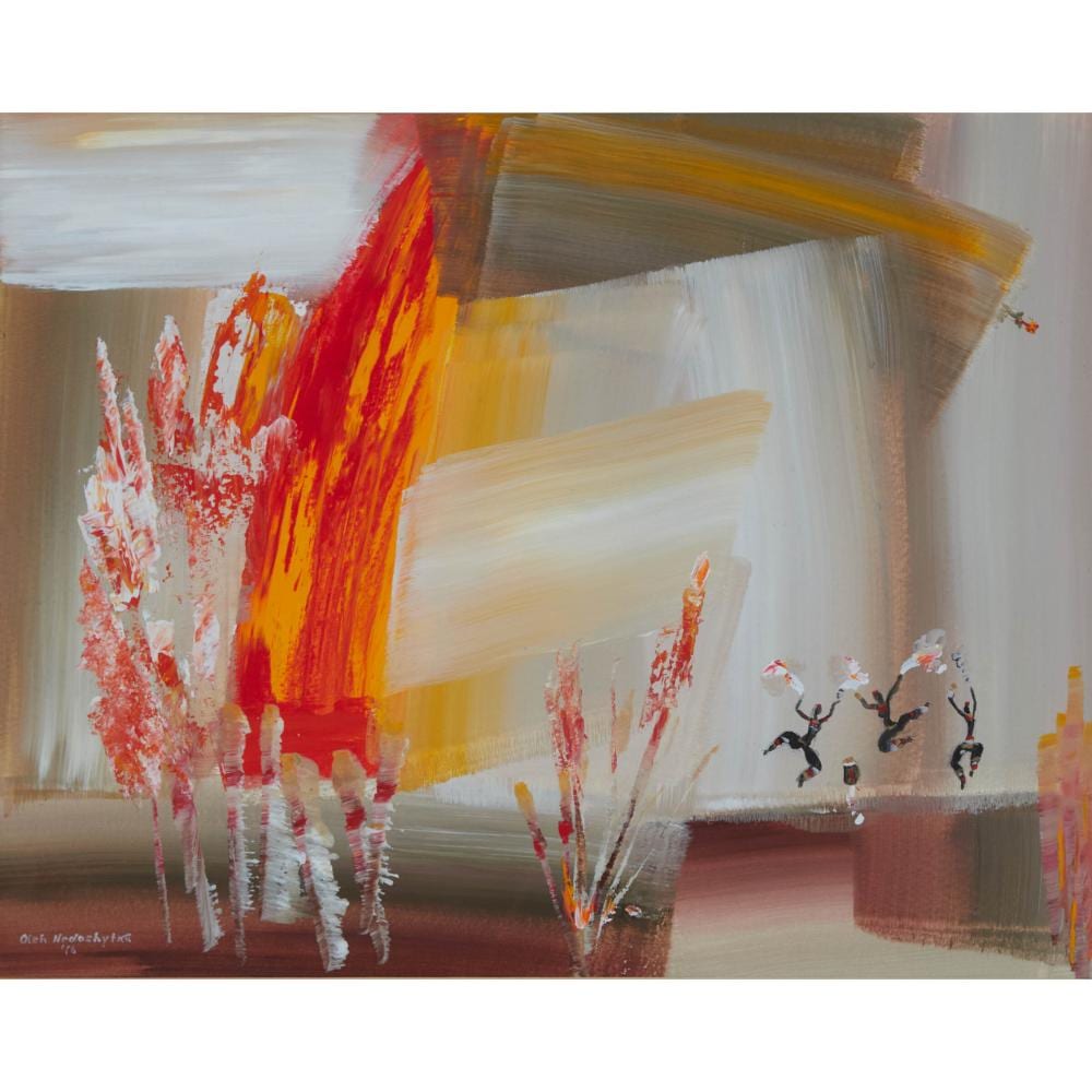 oleg nedoshytko 1950 2024 untitled three festive dancers 2016 · Waddington's · 2025-02-13 OLEG NEDOSHYTKO comparable auction result: oleg nedoshytko 1950 2024 untitled three festive dancers 2016