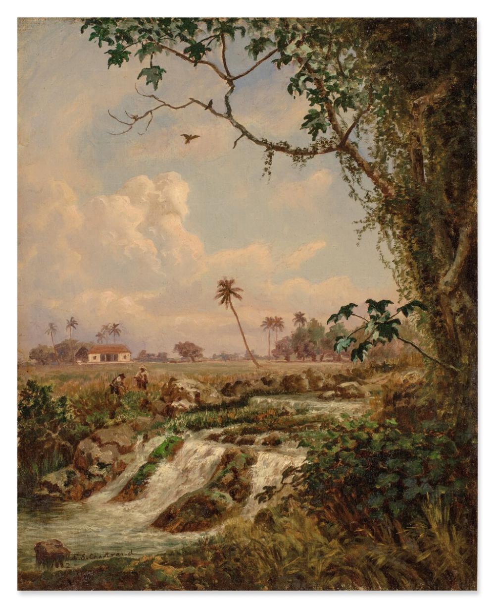 Esteban Chartrand comparable auction result: paisaje con campesinos