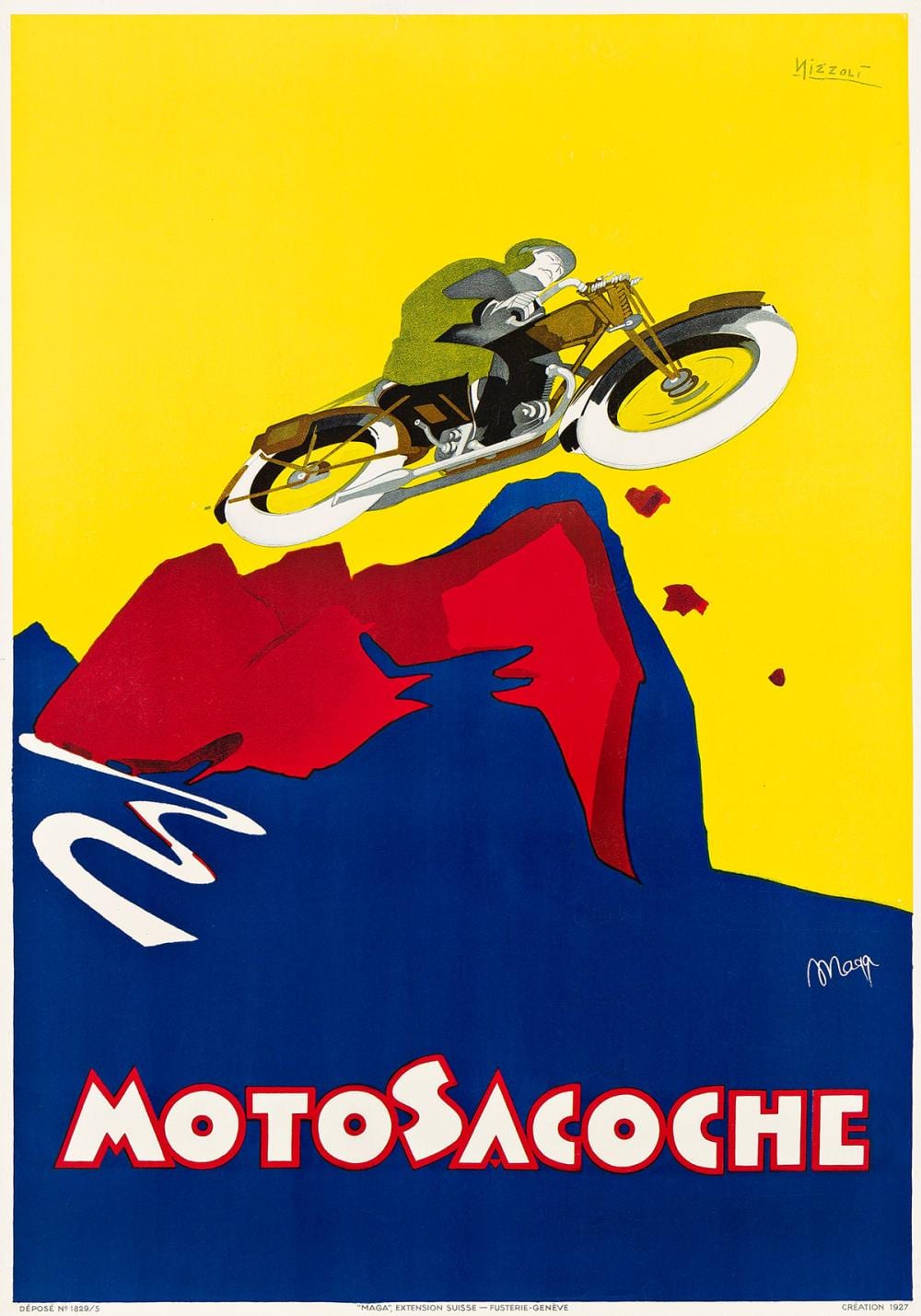 Marcello Nizzoli comparable auction result: marcello nizzoli 1887 1969 motosacoche 1927 39 x27 inches 99 x69 cm maga geneva