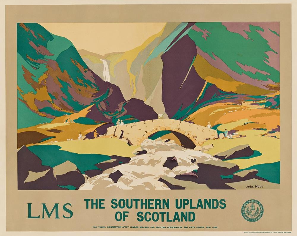 john edmund mace 1889 1952 the southern uplands of scotland lms circa 1930 40x50 inches 101 x127 cm mccorquodale co ltd · Swann Auction Galleries · 2025-02-20 John Edmund Mace comparable auction result: john edmund mace 1889 1952 the southern uplands of scotland lms circa 1930 40x50 inches 101 x127 cm mccorquodale co ltd