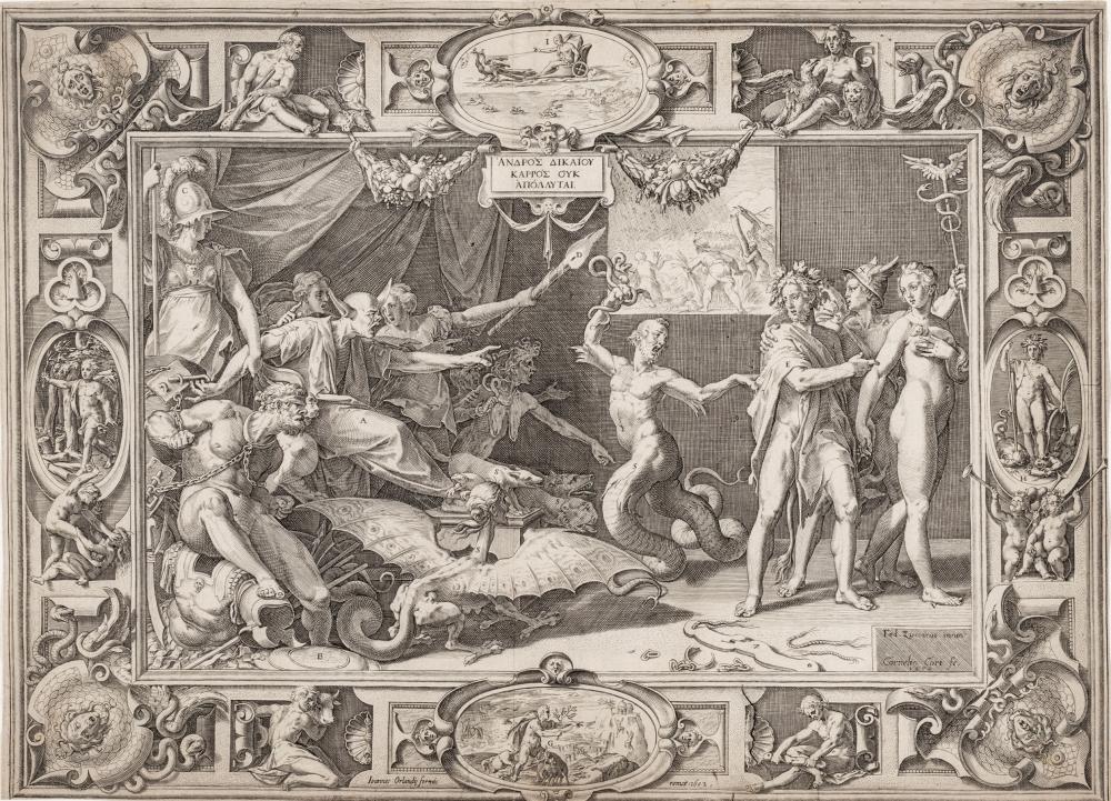 Cornelis Cort comparable auction result: cornelis cort dutch 1533 1578 engraving on laid paper ca 1602 the calumny of apelles