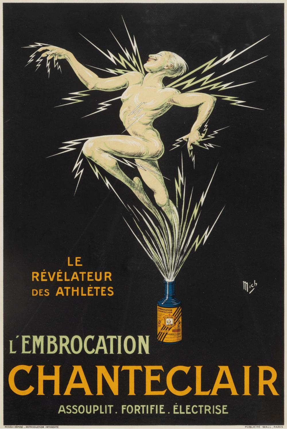 michel liebeaux french 1881 1924 lithograph poster ca 1917 l embrocation chanteclair · DuMouchelles · 2025-02-14 Michel Liebeaux comparable auction result: michel liebeaux french 1881 1924 lithograph poster ca 1917 l embrocation chanteclair