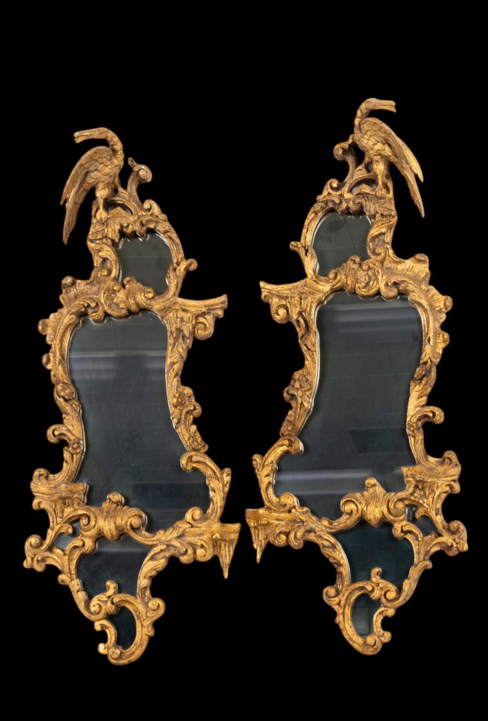 Pair Antique Gilt Wood Mirrors w/ Phoenixes sold by Keystone Auctions LLC, lot 81 — auction record photograph