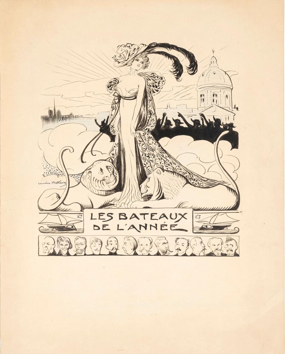 Lucien Marie François Metivert comparable auction result: lucien m tivet les bateaux de l ann e 10s