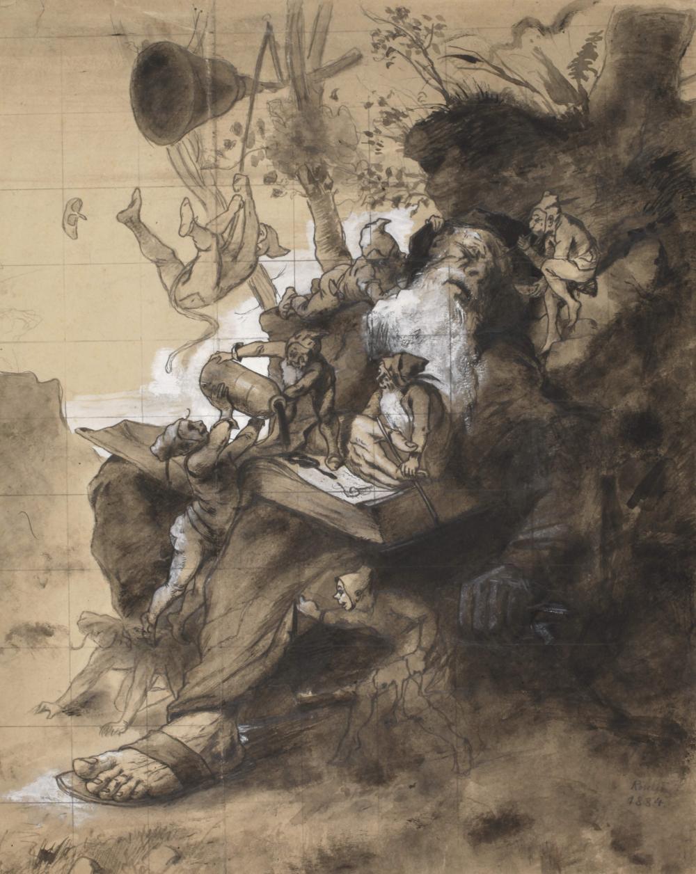 Rudolf Köselitz comparable auction result: rudolf k selitz schlafender eremit und zwerge