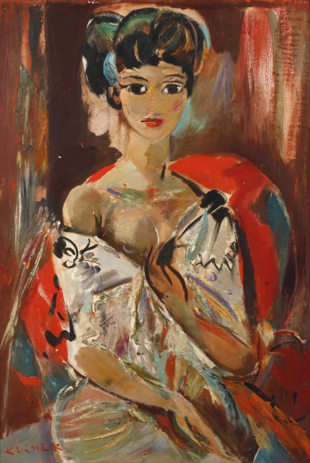 Ludwig Klimek comparable auction result: ludwig klimek damenportrait