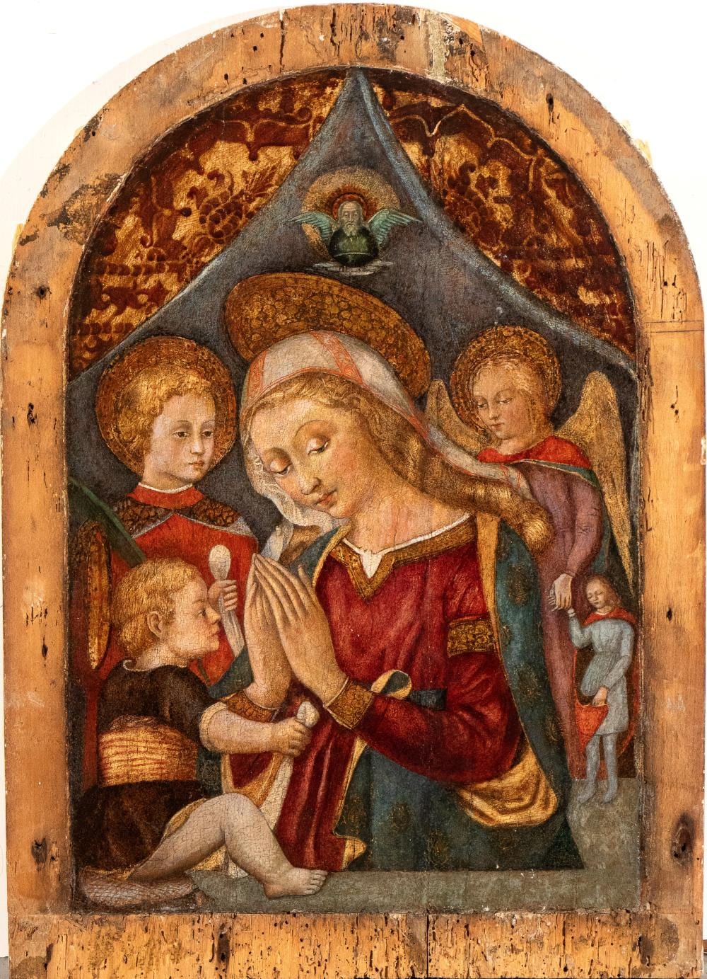 Neri di Bicci comparable auction result: neri di bicci attribuito a adoration of the child with virgin saint angel and patron
