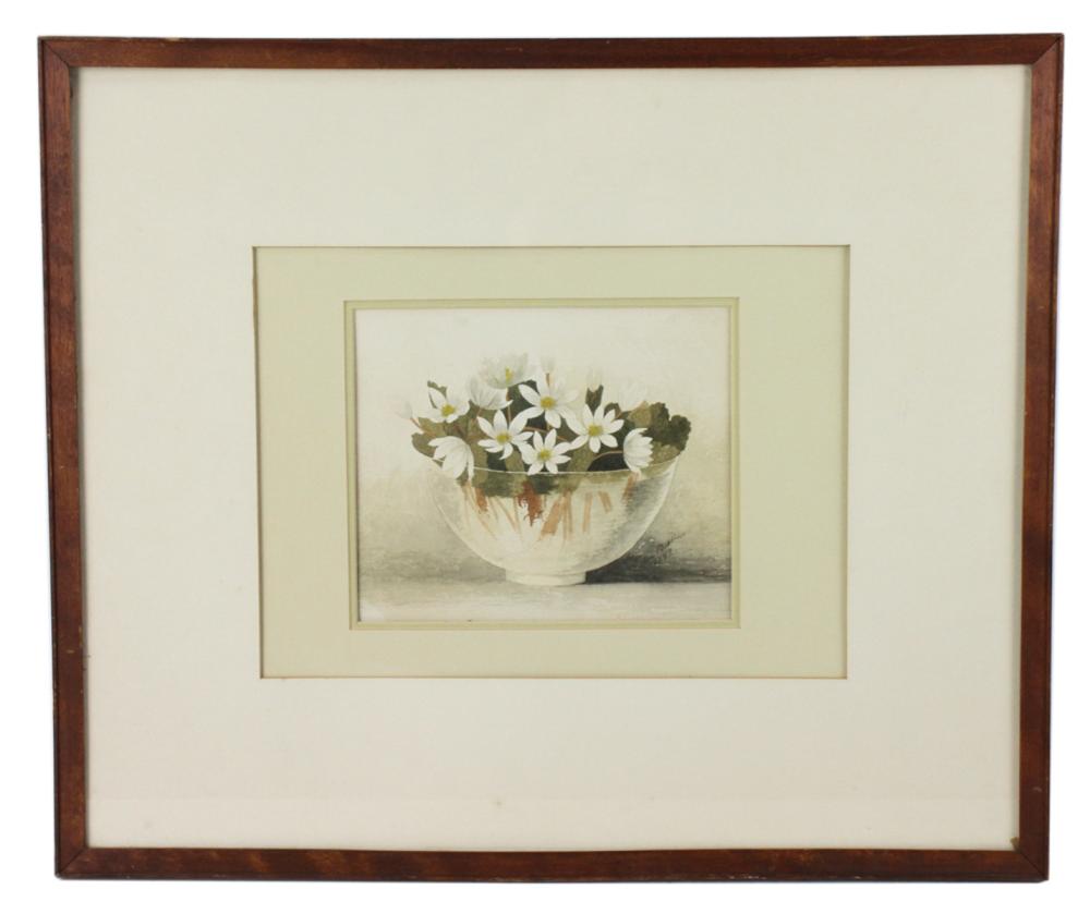 Ellen Robbins comparable auction result: ellen robbins daisies in glass bowl