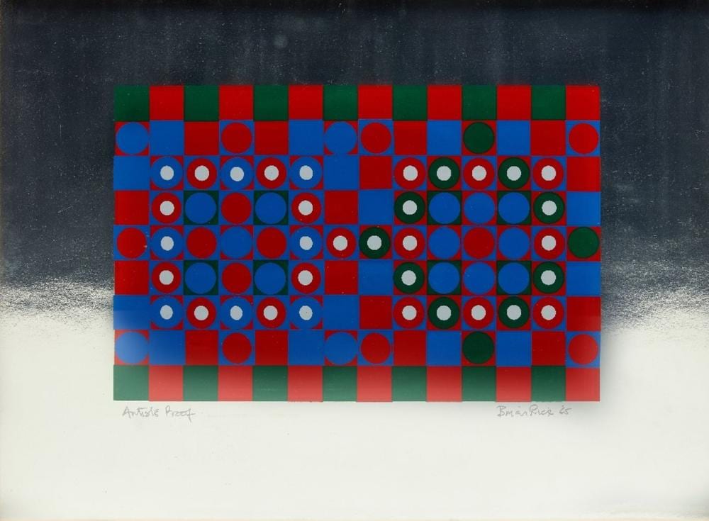Brian Rice comparable auction result: brian rice structure on silver background 1965