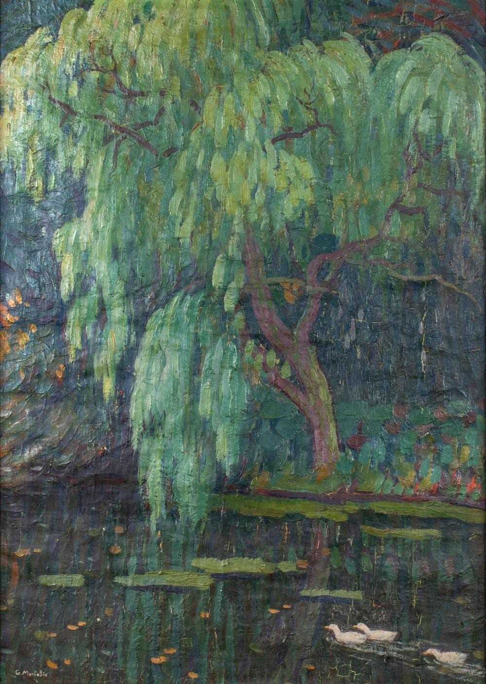 Guillaume Montobio comparable auction result: guillaume montobio 1883 1962 oil on canvas park pond with ducks signed
