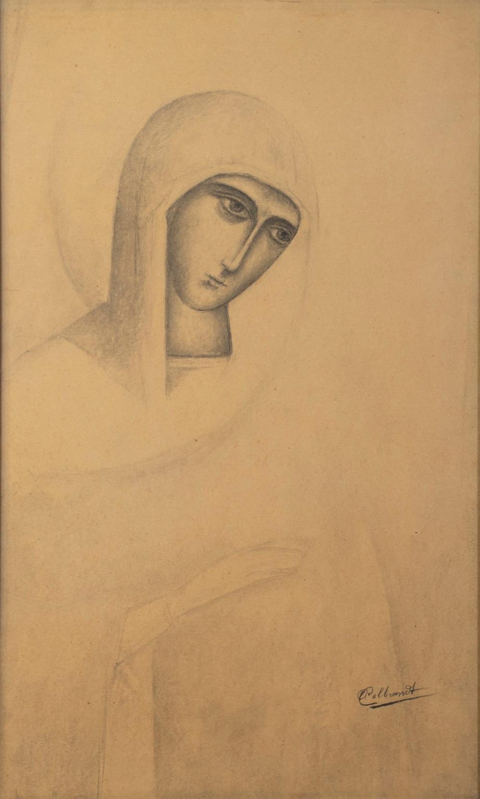 Oscar Colbrandt comparable auction result: oscar colbrandt 1879 1959 pencil drawing madonna signed