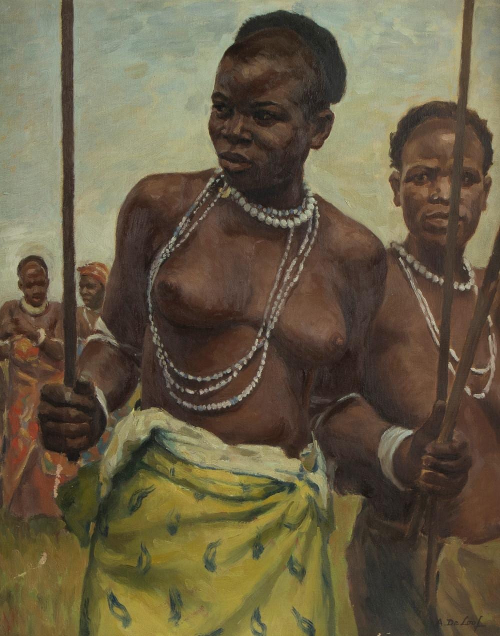 aurel de loof 1901 1982 oil on canvas femmes de wagenya signed · Maison Jules Veilinghuis · 2025-02-15 Aurel De Loof comparable auction result: aurel de loof 1901 1982 oil on canvas femmes de wagenya signed