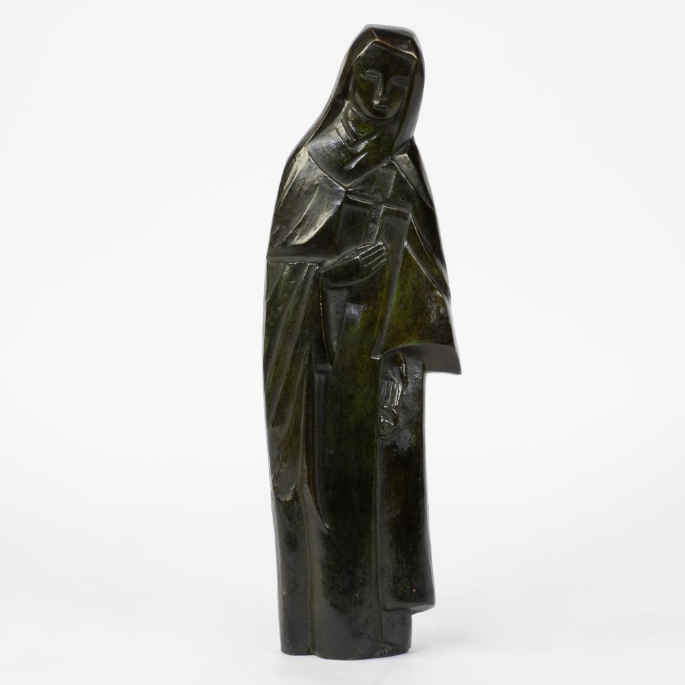 Jozef Cantré comparable auction result: jozef cantr 1890 1957 bronze statue la sainte clara signed