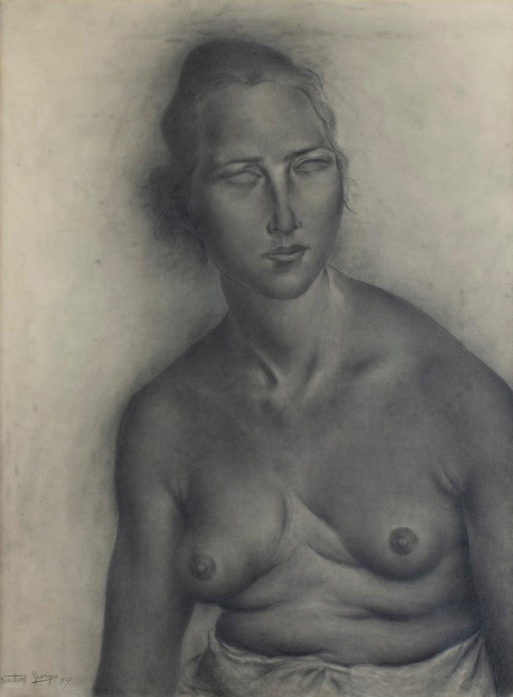 Georges Creten comparable auction result: georges creten 1887 1966 charcoal drawing nude signed and dated 1929 with auction catalogue