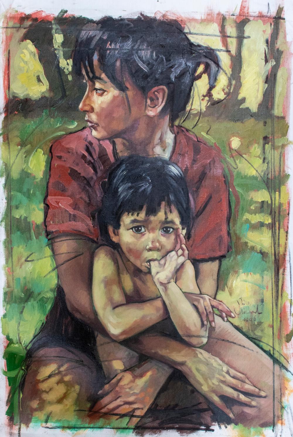 Nico Vrielink comparable auction result: nico vrielink 1958 oil on canvas mother s love signed and dated 1996