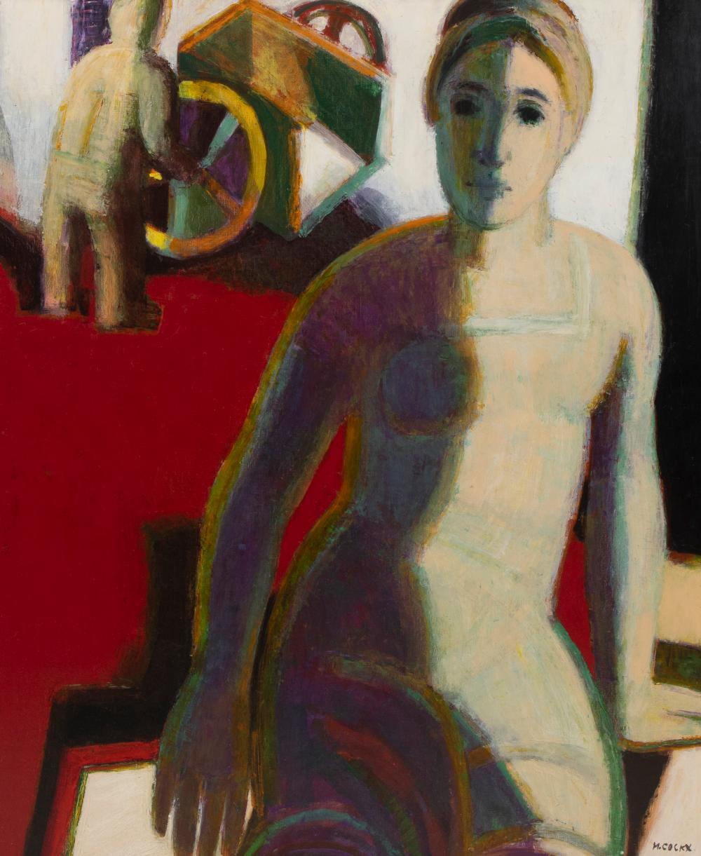 Marcel Cockx comparable auction result: marcel cockx 1930 2007 oil on canvas woman with farm cart signed